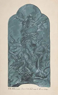 Banish Gallery: The Archangel Michael Banishing Vice, 1782. Creator: Franz Ludwig Hermann