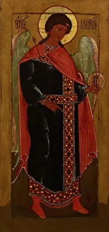 Tempera On Wood Prints: Archangel Michael from the Deesis group, Russian icon, 1685-1715. Creator: Unknown