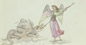 Good Versus Evil Prints: Archangel Michael fights the dragon. Creator: Unknown