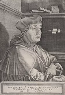 Agostino Veneziano Gallery: The Archbishop of Brindisi, dated 1536. Creator: Agostino Veneziano