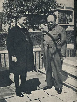 Malcolm Prints: Archbishop of Canterbury at Number 10, Downing Street, c1943, (1945). Creator: Unknown