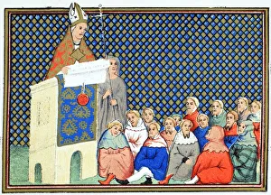 Arundel Gallery: The Archbishop of Canterbury preaching to the English nobility against Richard II, 19th century