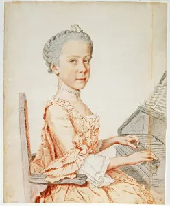 Virginalist Prints: Archduchess Maria Josepha of Austria (1751-1767), at a Harpsichord, 1762