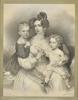 Francis Joseph I Prints: Archduchess Sophie with her children Archduke Franz Joseph and Archduke Maximilian