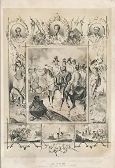 Archduke Charles of Austria in the Battle of Aspern on 22 May 1809, c1850. Creator: Wüllner; Leopold (active ca 1850)