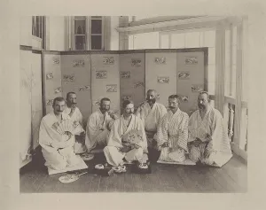 Franz Ferdinand Prints: Archduke Franz Ferdinand (middle) and Heinrich von Siebold (2nd person from right) in Japan