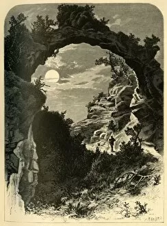 A Measom Gallery: Arched Rock by Moonlight, 1872. Creator: A. Measom