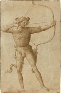 Perugino Pietro Prints: Archer Drawing a Bow, c. 1505. Creator: Perugino