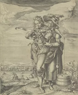 Crossbow Gallery: The Archer and the Milkmaid, ca. 1610 Creator: Andries Stock