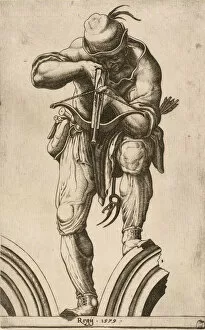Aiming Collection: An Archer Shooting a Crossbow, 1579. Creator: Cherubino Alberti