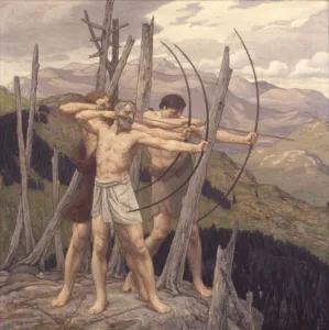 Aiming Collection: The Archers, 1917. Creator: Bryson Burroughs
