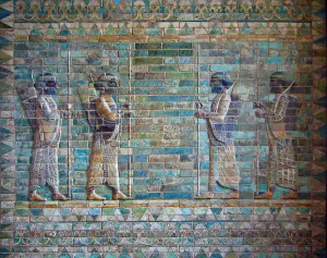 Iran Prints: The Archers frieze from Darius I palace at Susa, c. 510-c. 500 BC. Artist: Assyrian Art