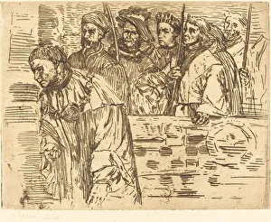 Rampart Prints: Archers (Les archers), 1862. Creator: Alphonse Legros