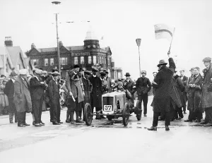 Frazer Nash Prints: Archie Frazer-Nash waiting at the start of a motor racing event