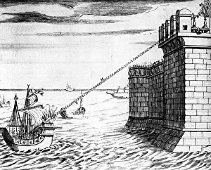 Sicily Prints: Archimedes Burning Mirror, device used at the Siege of Syracuse, 215-212 BC (1642)