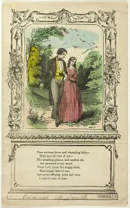 Valentines Card Prints: That Arching Broth and Clustering Hair (valentine), n.d. Creator: Unknown