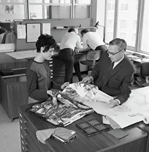 Architects department at Tetleys brewers, Leeds, West Yorkshire, 1968. Artist
