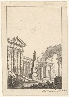 Metropolitan Museum Of A Prints: Architectural Capriccio, 1745-80. Creator: Jerome Charles Bellicard