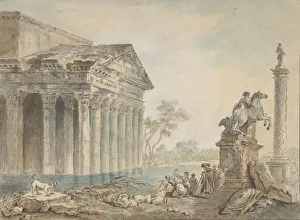 Architectural Capriccio with Roman Monuments and Washerwomen, n. d