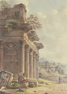 Fantastical Prints: Architectural capriccio: Ruins of a temple facade