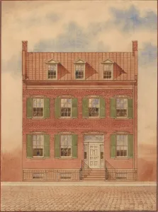 Architectural Drawing of an Early Nineteenth-Century Brick House, New York