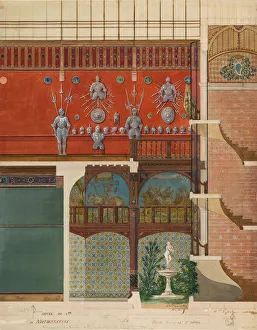 Architectural Drawing of the Interior of the Comte de Nieuwerkerke's House, ca. 1870 Architectural Drawing of the Interior of the Comte de Nieuwerkerke's House, ca. 1870