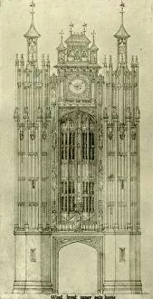Images Dated 14th May 2019: Architectural drawing: west front inner gate house, 1833-1834, (1906). Creator: AWN Pugin