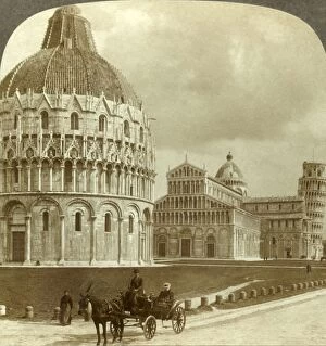 Campanile Collection: Three architectural gems - Baptistery, Cathedral and Campanile, (W.), Pisa, Italy, c1909