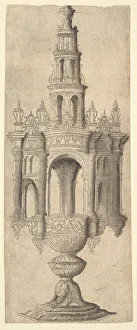 Monstrance Prints: An Architectural Monstrance, ca. 1530-40. Creator: Unknown