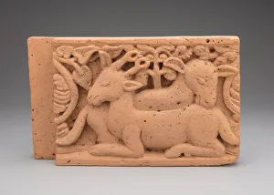 Architectural Panel with Deer, 14th/15th century. Creator: Unknown Architectural Panel with Deer, 14th/15th century. Creator: Unknown