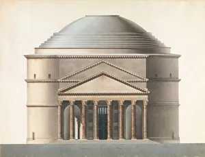 Architectural Project based on the Pantheon, ca. 1847. Creator: Ahlsned