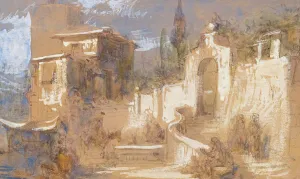 Lundgren Egron Prints: Architectural sketch, India, 1835-1875. Creator: Egron Sellif Lundgren
