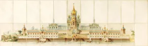 Images Dated 21st November 2017: Architectural study for a Russian monastery