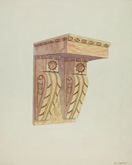 Wall Bracket Prints: Architectural Detail (Wall Bracket), 1937. Creator: Dana Bartlett