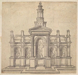Architecturally-Shaped Tabernacle with a Saint and Four Putti, ca. 1530-49
