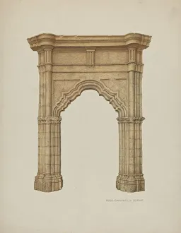 Campbell Gerke Rose Prints: Archway, c. 1940. Creator: Rose Campbell-Gerke