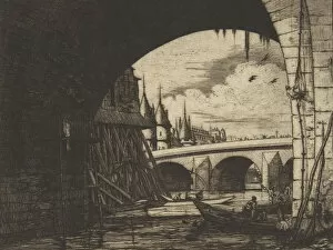 Charles Meryon Gallery: Archway, Pont Nôtre-Dame, Paris, 1853. Creator: Charles Meryon