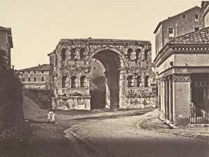 Albumen Print From Glass Negative Collection: Arco di Giano, 1848-52. Creator: Eugene Constant