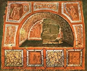 Arcosolium in the Catacomb of Domitilla on the Via Ardeatina, Rome, Italy, (1928)