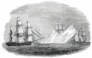 Franklin Sir John Prints: Arctic Expedition in Search of Sir John Franklin - First Iceberg Seen