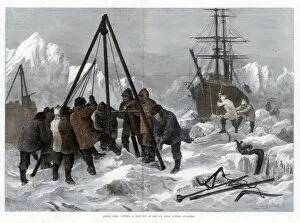 Arctic Circle Collection: Arctic Life, Cutting a Way Out of the Ice from Winter Quarters, 1875. Artist: W Palmer