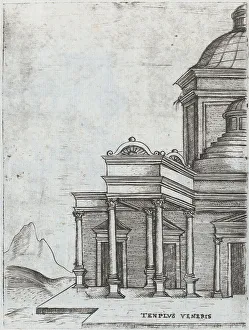 Arcus Lutii Septimii, from a Series of Prints depicting (reconstructed) Bui... Plate ca. 1530-1550. Creator: Master GA