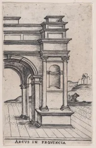 Perspective Drawing Prints: Arcus in Provincia (Views of Ancient Roman Temples and Arches)