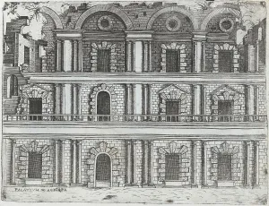 Stylized Prints: Arcus Vespasiani, from a Series of Prints depicting (reconstructed) Buildin