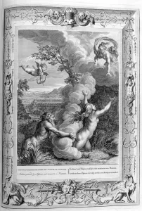 Arethusa pursued by Alpheus and turned into a fountain, 1733. Artist: Bernard Picart