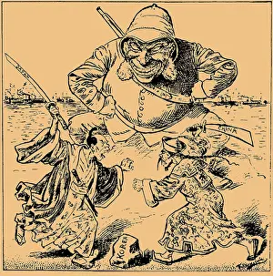 Korea Prints: When two argue, the third is happy, 1894. Creator: Kaskeline, Friedrich (1863-1931)