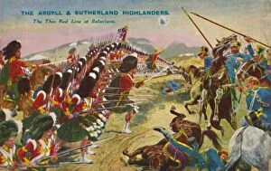 R Caton Woodville Gallery: The Argyll & Sutherland Highlanders. The Thin Red Line at Balaclava, 1854, (1939)