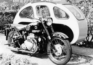 Sidecar Prints: An Ariel Square 4 1000cc, with a large sidecar, c1952