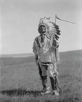 Arikara Prints: Arikara chief, c1908. Creator: Edward Sheriff Curtis