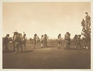 Ethnography Collection: Arikara Medicine Ceremony - Dance of the Fraternity, 1908. Creator: Edward Sheriff Curtis